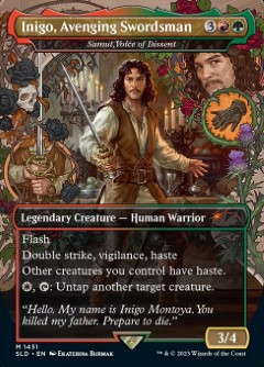 Samut, Voice of Dissent - Inigo, Avenging Swordsman Secret Lair Drop - The Princess Bride Art